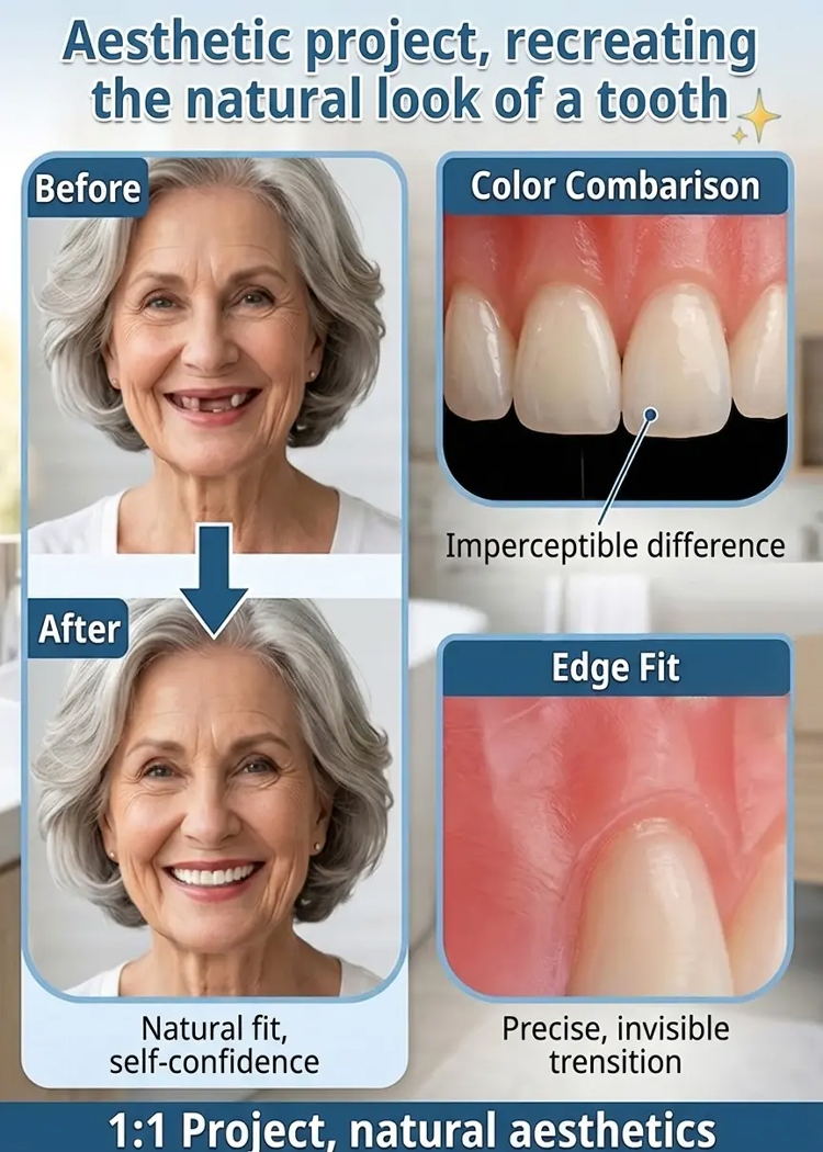 [Free Portable Storage Box Included] Full Coverage Dentures