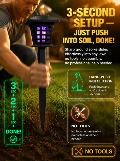 Square solar-powered mosquito-killing and lighting dual-purpose lawn lamp