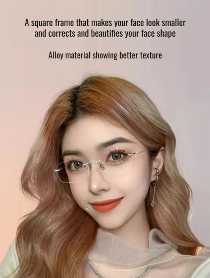 Light-sensitive colour-changing zoom rimless presbyopia glasses 【Men's and women's models】