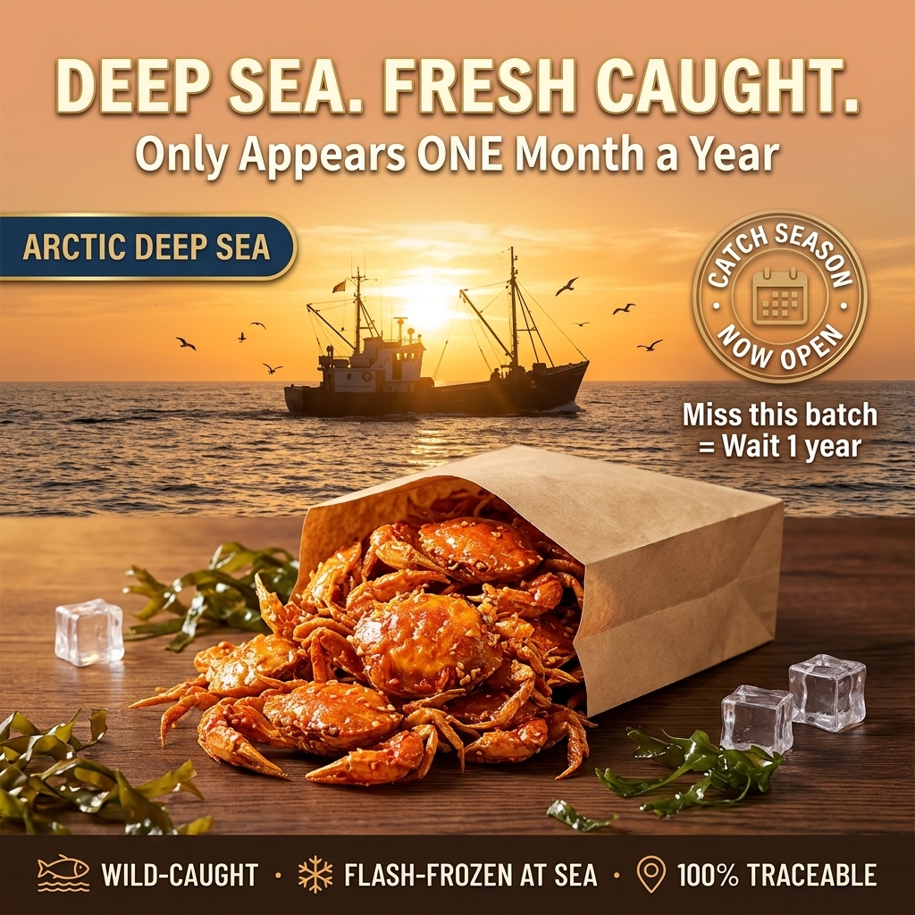Crispy ready-to-eat small sea crab
