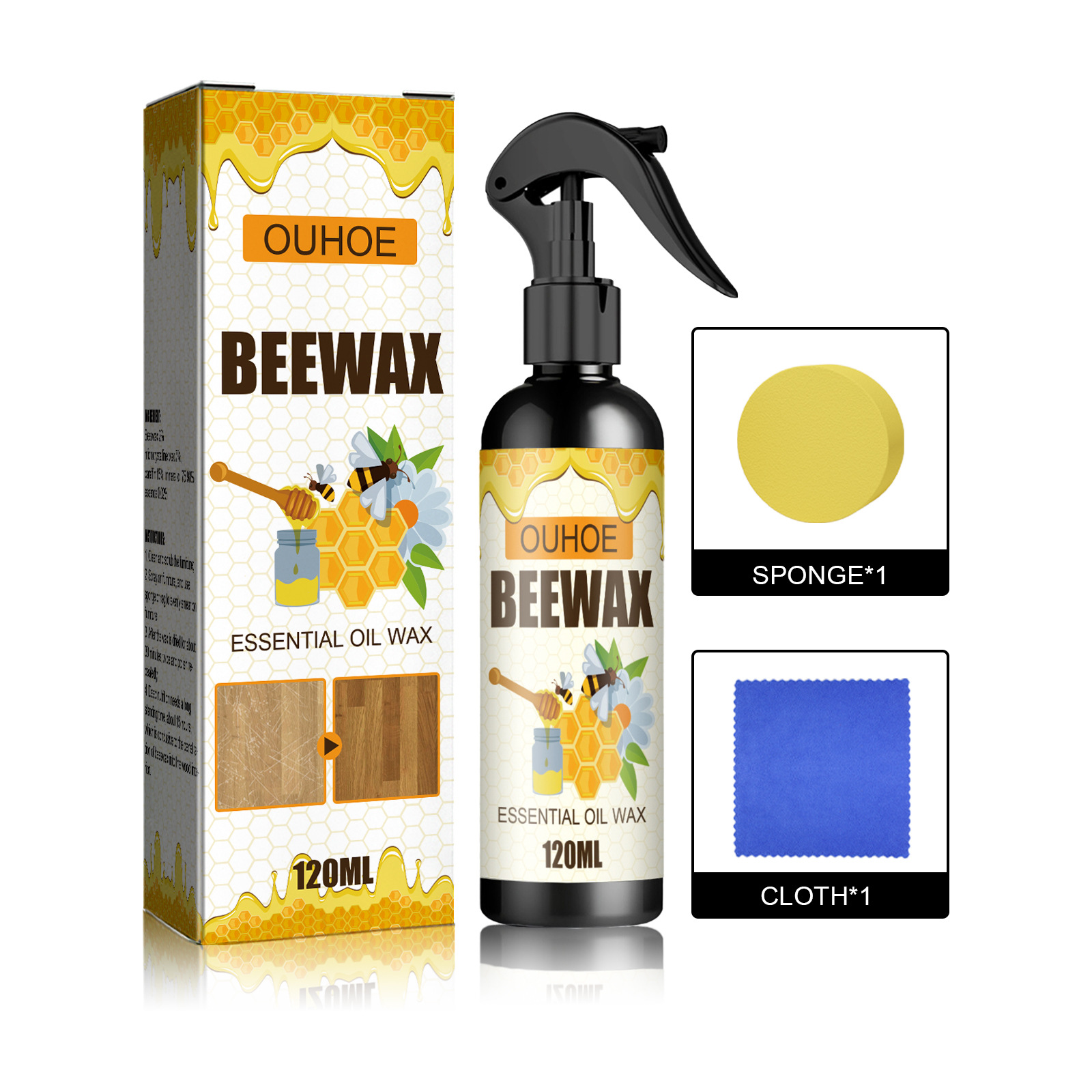 Furniture refurbish beeswax spray