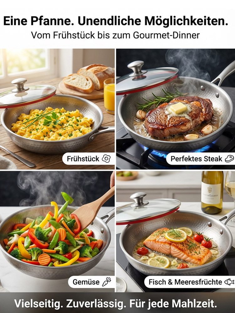 Medical Grade Pure Titanium Non-Coating Non-Stick Pan for Lifetime Use