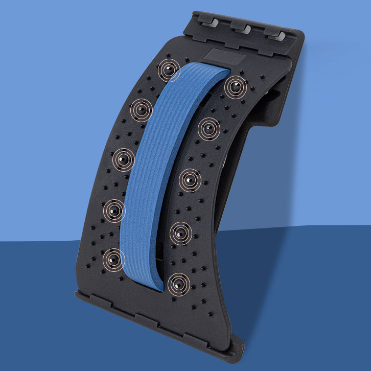 Lumbar stretching and traction massager