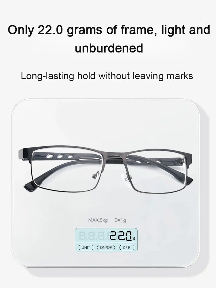 Crystal automatic zoom anti-blue light photochromic reading glasses
