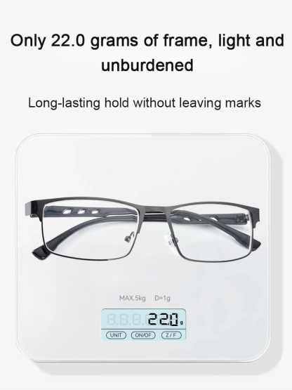 Crystal automatic zoom anti-blue light photochromic reading glasses