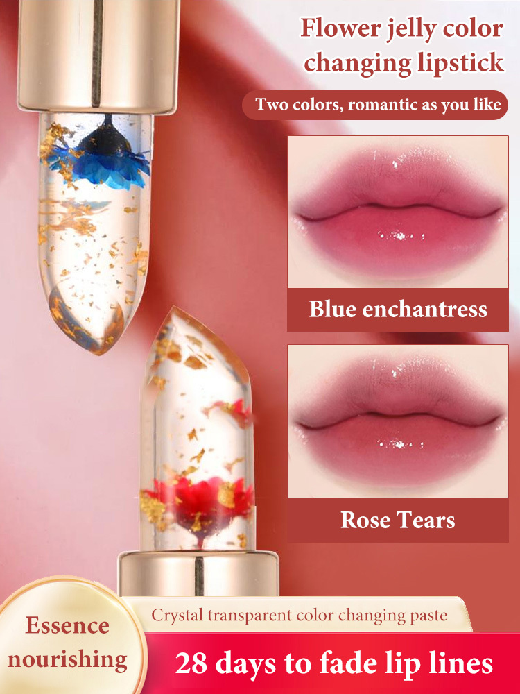 Flower color changing lipstick