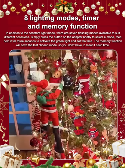 Window display with festive string lights