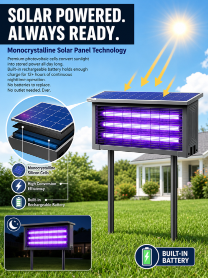 [Zero Electricity Costs] Solar-Powered Outdoor Mosquito Repellent Light