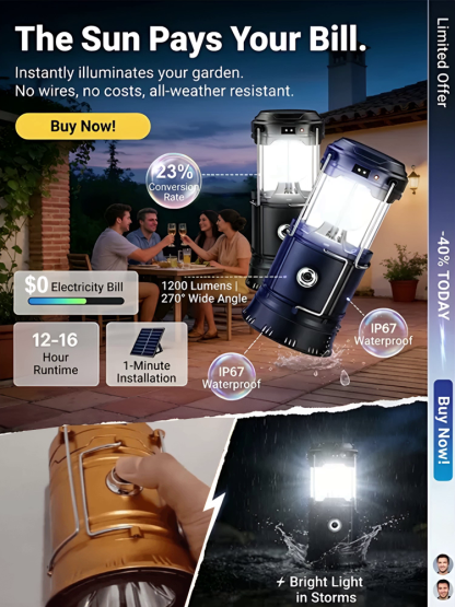 Waterproof multi-functional solar lamp