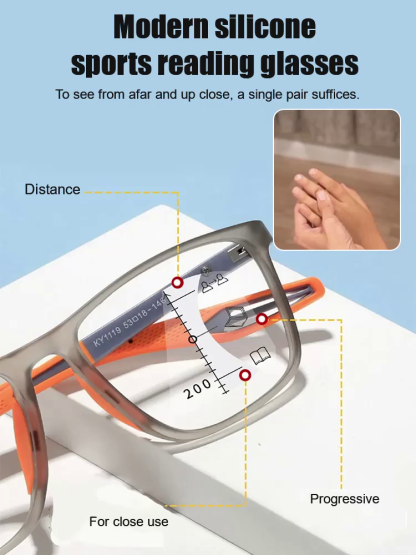 Sports-style 2-in-1 UV-protective photochromic reading glasses