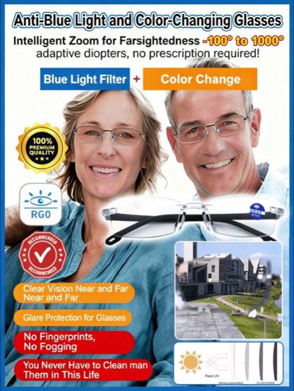 Photochromic Blue Light Blocking Reading Glasses
