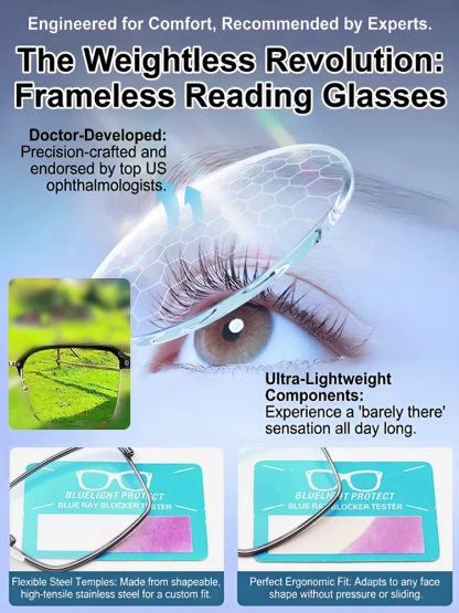 Automatic zoom light-sensing transition lenses for anti-blue light presbyopia glasses