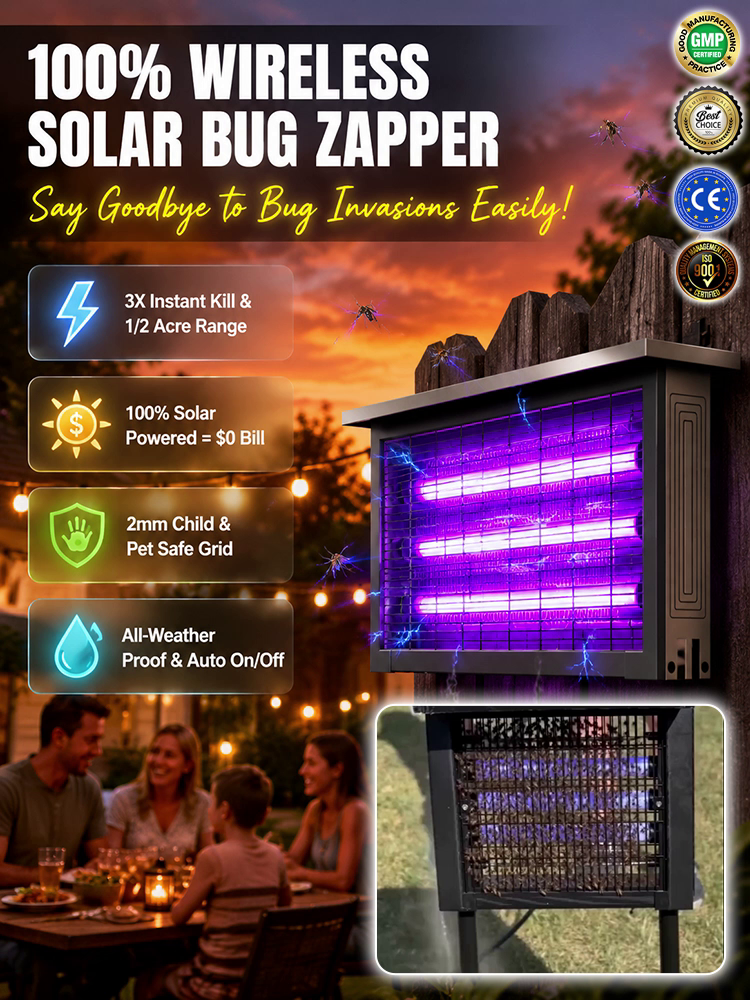 [Zero Electricity Costs] Solar-Powered Outdoor Mosquito Repellent Light