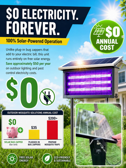 [Zero Electricity Costs] Solar-Powered Outdoor Mosquito Repellent Light