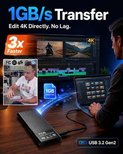 Portable high-speed and large-capacity solid-state drive