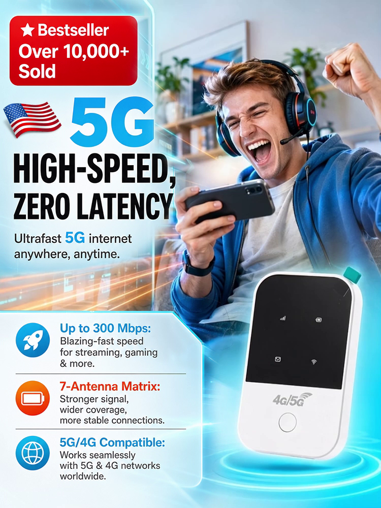 [Unlimited 5G Speed] Mobile Pocket Router
