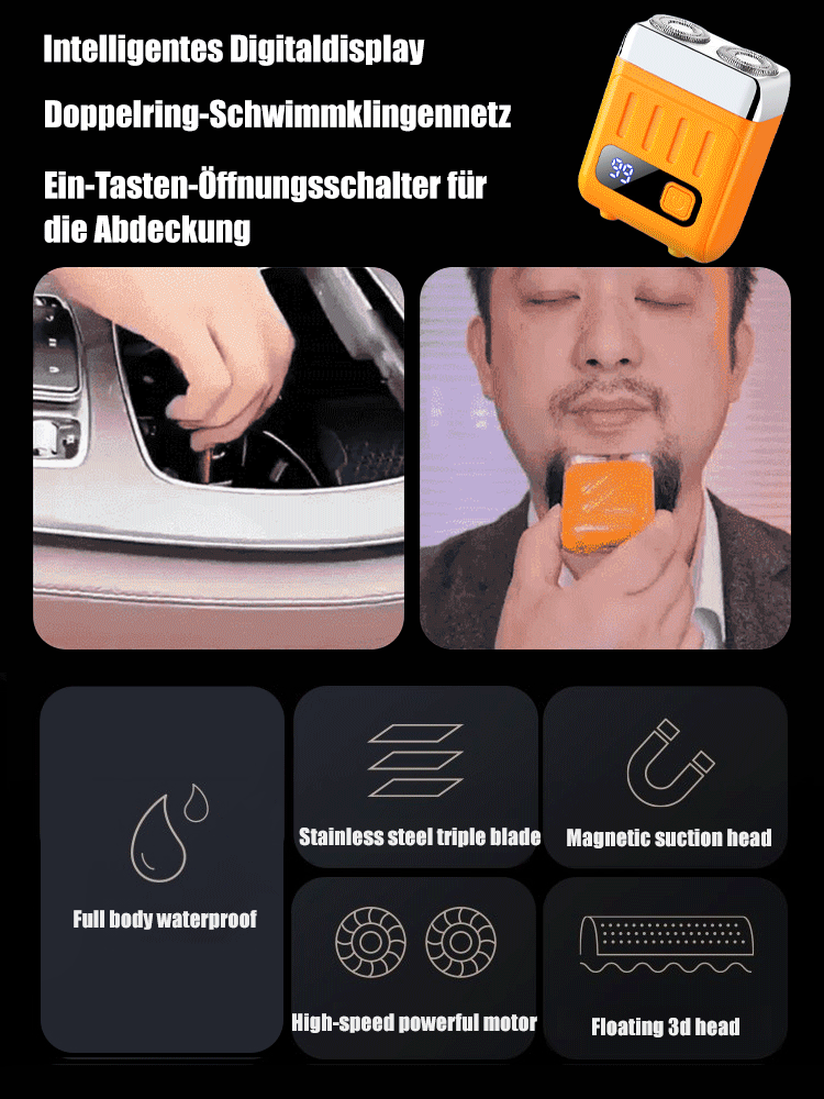 Intelligent digital display double-ring electric shaver