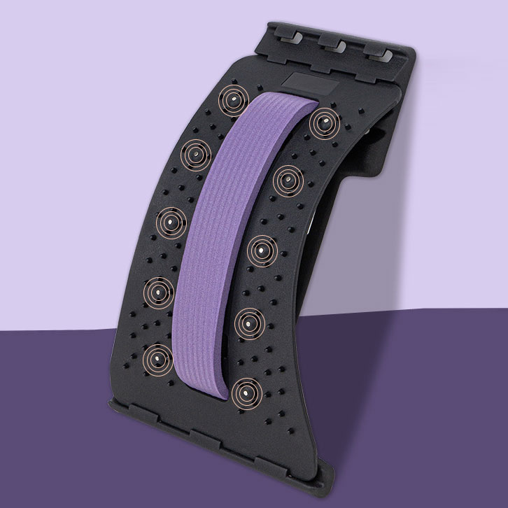 Lumbar stretching and traction massager