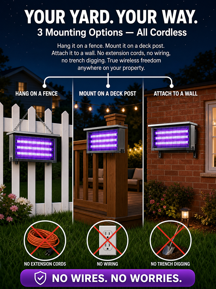 [Zero Electricity Costs] Solar-Powered Outdoor Mosquito Repellent Light