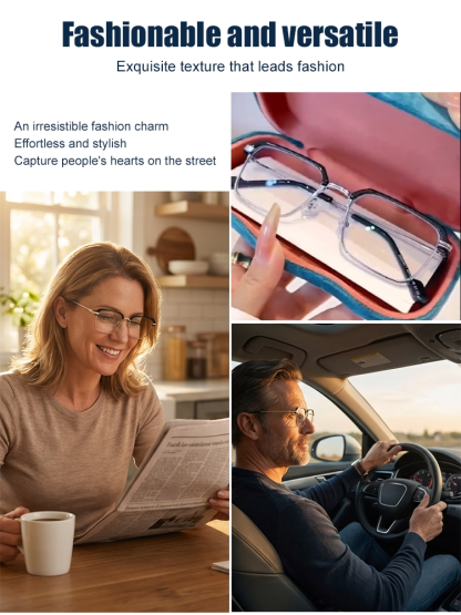 Intelligent photosensitive color changing multifocal reading glasses