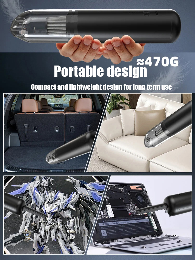 Wireless onboard mini vacuum cleaner [can suck and blow]