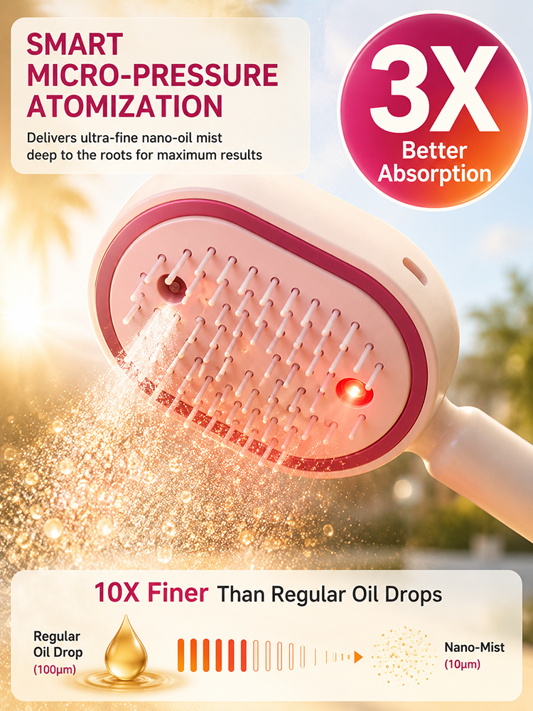 No-Rinse Essential Oil Hair Conditioner and Brush