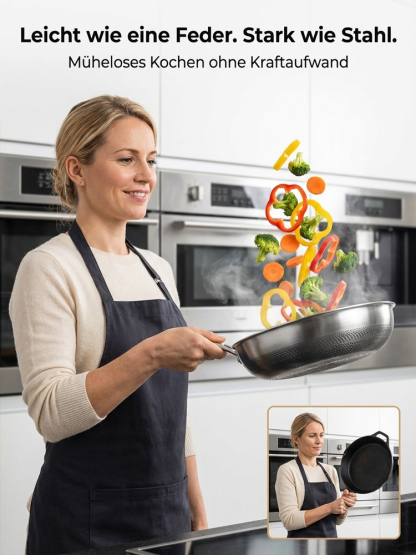 Medical Grade Pure Titanium Non-Coating Non-Stick Pan for Lifetime Use