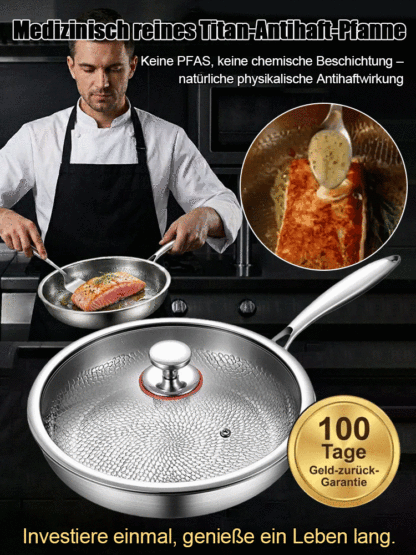 Medical Grade Pure Titanium Non-Coating Non-Stick Pan for Lifetime Use