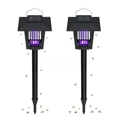 Square solar-powered mosquito-killing and lighting dual-purpose lawn lamp
