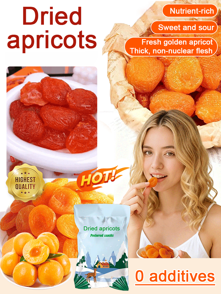 Sweet and sour sugar-free dried apricots