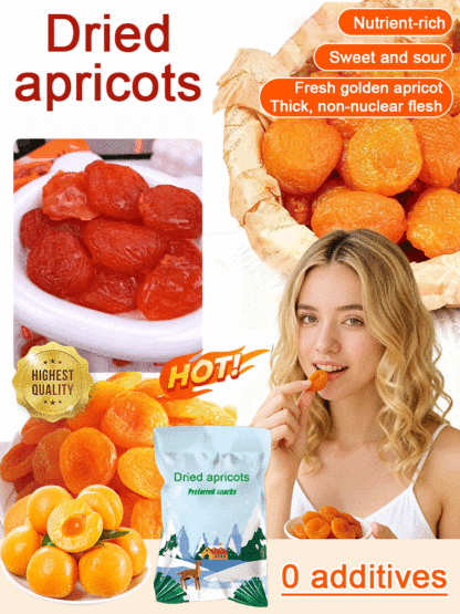 Sweet and sour sugar-free dried apricots