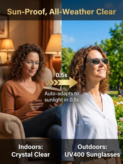[One Pair Replaces Three] Adaptive Smart Photochromic Reading Glasses