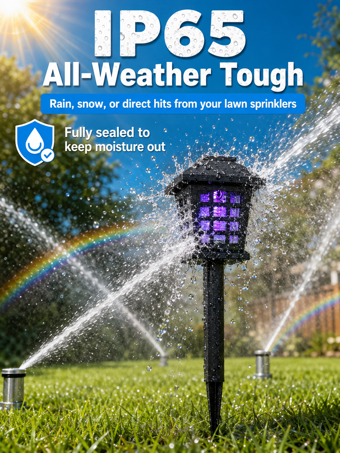 Square solar-powered mosquito-killing and lighting dual-purpose lawn lamp