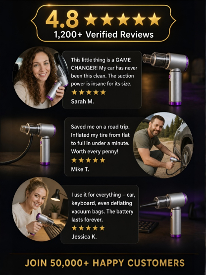 Multifunctional high-power car vacuum cleaner and air inflator