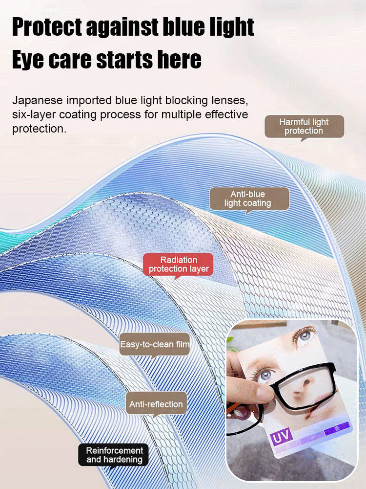 Ultra-light foldable blue light blocking reading glasses