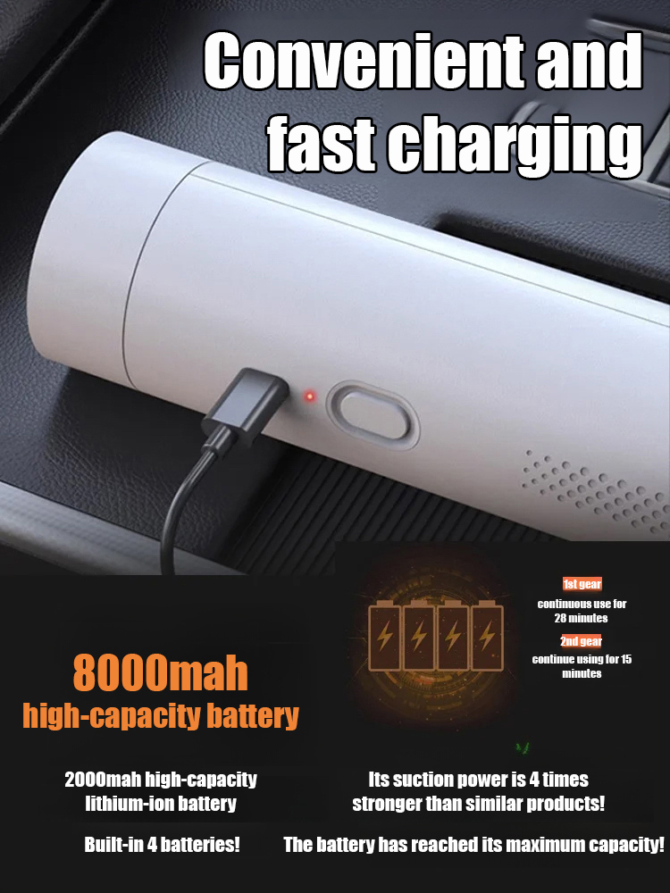 Wireless onboard mini vacuum cleaner [can suck and blow]