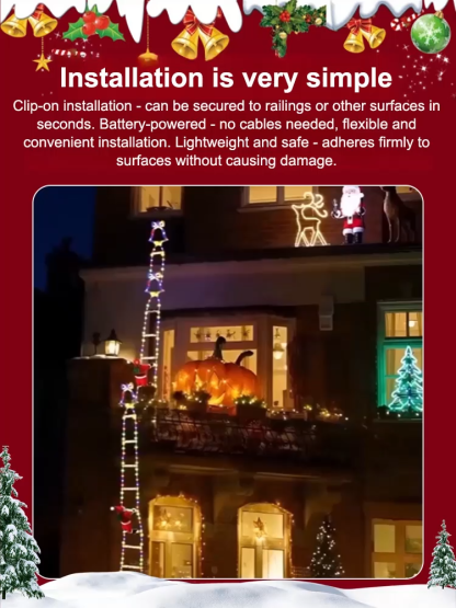 Window display with festive string lights