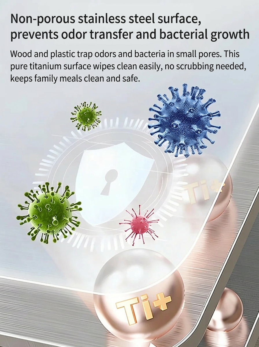 [Boost Efficiency] 4-in-1 Pure Titanium Cutting Board