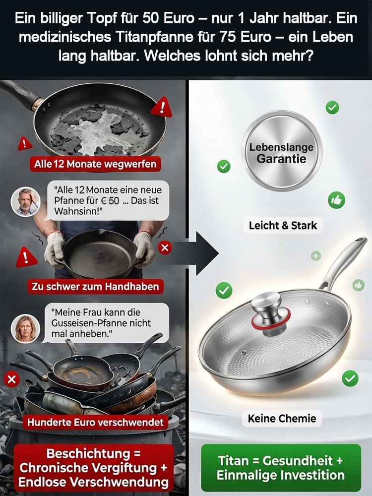 Medical Grade Pure Titanium Non-Coating Non-Stick Pan for Lifetime Use