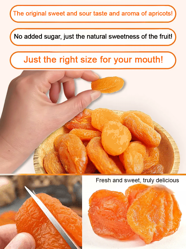 Sweet and sour sugar-free dried apricots