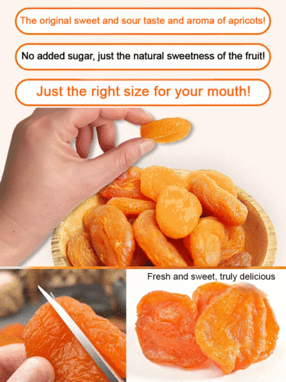 Sweet and sour sugar-free dried apricots
