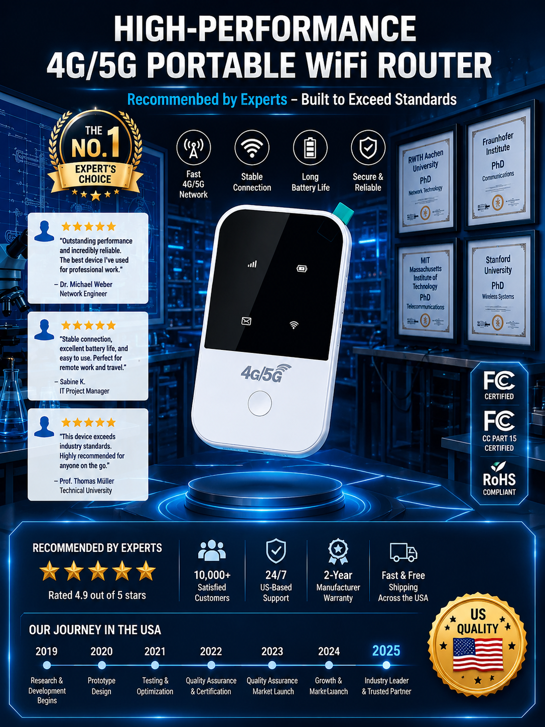 [Unlimited 5G Speed] Mobile Pocket Router