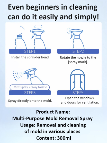 【No Wiping Required】Multi-Purpose Mold-Removing Spray