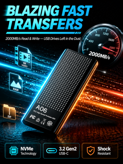 Portable high-speed and large-capacity solid-state drive