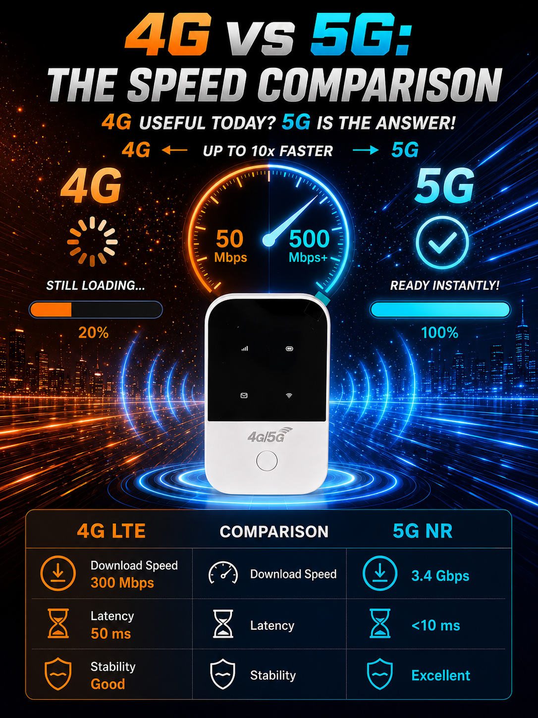 [Unlimited 5G Speed] Mobile Pocket Router