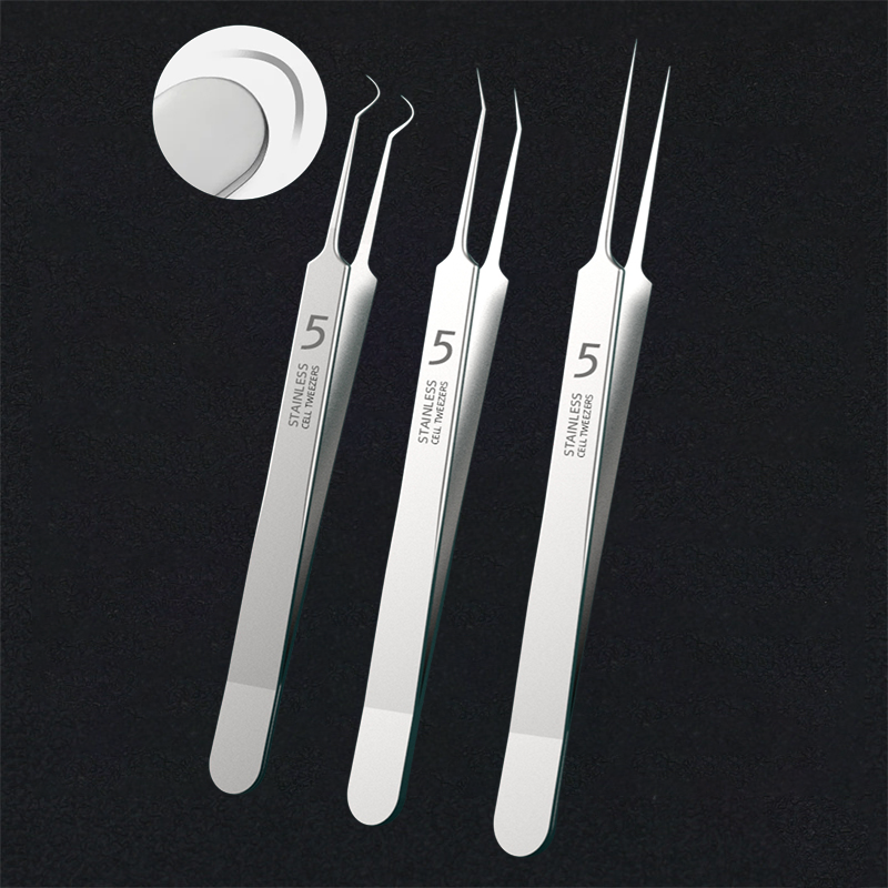 Stainless steel acne and blackhead remover tweezers