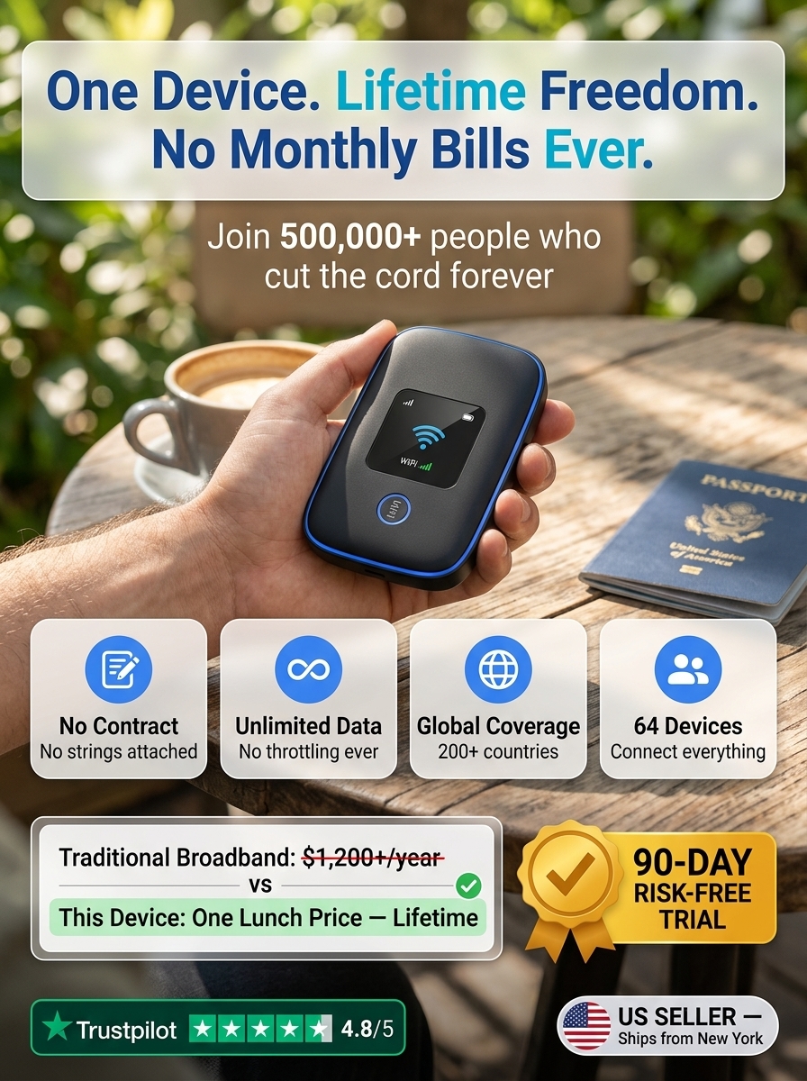 One-Time Purchase for Lifetime Free Global 5G+ Internet
