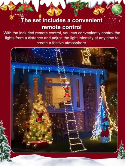 Window display with festive string lights