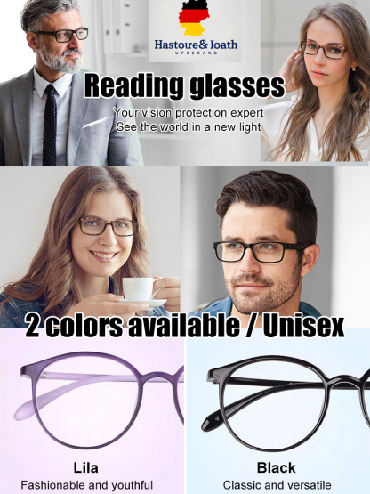 HD blue light blocking auto-zoom reading glasses