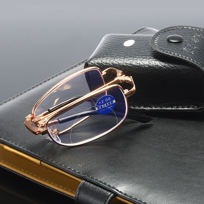 Automatic zoom folding anti-blue light reading glasses